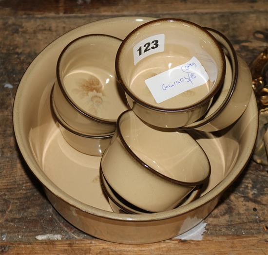 6 small Denby bowls and a larger one(-)